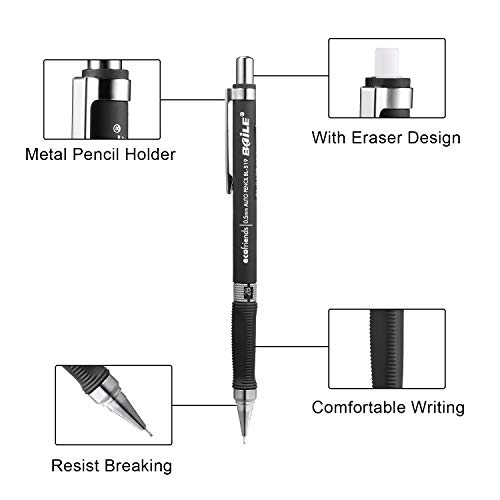 Mechanical Pencil Set, Excelfu 6 Pieces 0.5 Mm Mechanical Pencils With 12 Cases Lead Refills For Writing, Drawing, Signature, 6 Colors #TOP2