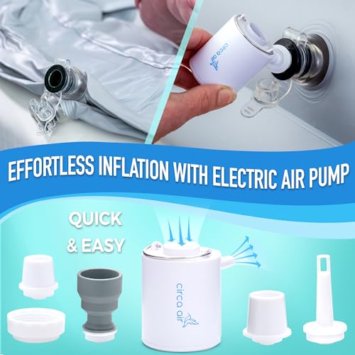 Circa Air Portable Bath Tubs Adults - Inflatable Bathtub with Bedside Shower Bag & Electric Pump, Full Body Washing in Bed, Bed Bath Supplies, Portable Shower Bed, Blow Up Tub, Hair Shampoo Basin