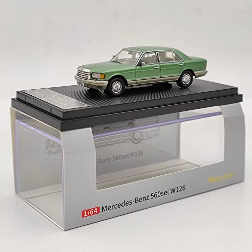 Master 1/64 For Mercedes-Benz S560Sel W126 Double Color Diecast Toys Car Models Collection Gifts Limited Edition (Green) #TOP4