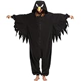 MORNINGFLY Adult Crow Onesie Pajamas,birds Onesie Pajamas,Christmas Halloween Cosplay Crow Onesie Pajamas for Women