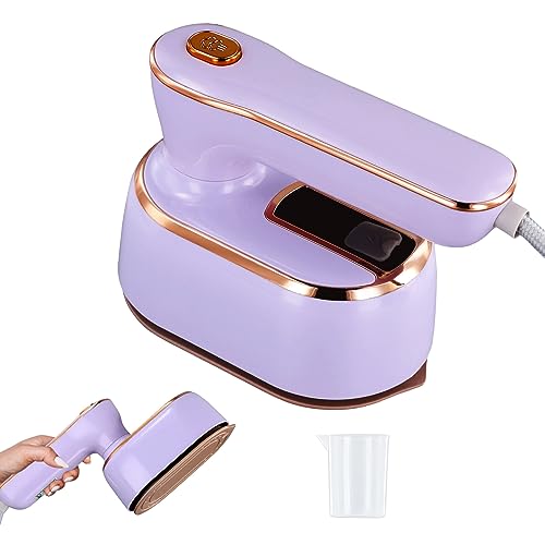 Mini Steam Iron, 2 in 1 1000w Handheld Travel Iron, Portable 180° Rotating Handheld Clothes Steamer, 20s Fast Heat Up, 100ml Water Tank, for Home Travel and Holiday