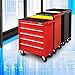 TUFFIOM 5-Drawer Rolling Tool Chest w/Drawers & Lock, Tool Storage Cabinet with Lockable Wheels, Top Cushion & Drawer Liners, Tool Organizer Box for Garage, Warehouse & Repair Sho