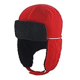 4 Paneele. Result Winter Essentials Ocean Trapper Mütze (S/M) (Rot/Schwarz)