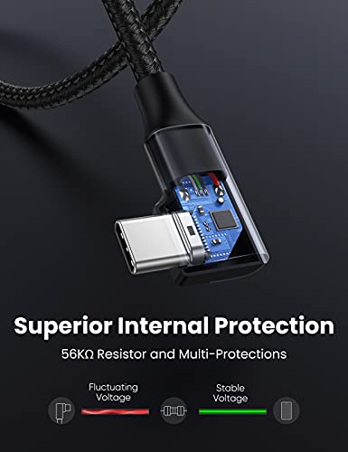 UGREEN USB C naar USB 3.0 Oplaadkabel 90 Graden USB Type C kabel Datakabel 5Gbps Hoek USB 3.0 USB C kabel Compatibel met Galaxy S21 S20 S10 S9 A51 A52 A21s A20e P30 Lite Mi 9, etc.(0,5M) - Image 8