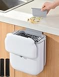 Saffory 13.6L Collapsible Kitchen Bin - Foldable Wall Mounted Waste Bin for Small Kitchens, Bathrooms & Car, Space Saving Dustbin with Lid & 30 Free Bags (White)