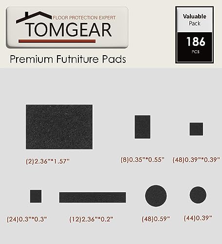 TomGear Cuscinetti per mobili in feltro -186 pezzi...