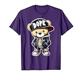 DOPE Cute Hip Hop Teddy Bear Tshirt 90s Hip hop Clothing T-Shirt