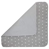 Medi Partners Rożek Niemowlęcy 100% bawełna 75x75cm Becik Dwustronny Wielofunkcyjny Miękki Całoroczny (Stars szary)