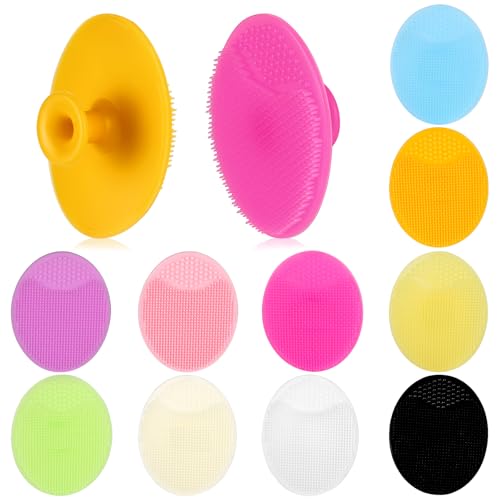 10 Pcs Silicone Face Scrubbers with Suction, Exfoliating Facial Cleansing Brush for Gentle Exfoliation & Deep Cleaning - Multi Colored