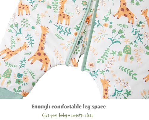 Chilsuessy Baby Schlafsack mit Füßen 2er Pack 2.5 Tog Kinder Winter Schlafsack Soft Baumwolle Baby Schlafsack mit Beinen, 2.5 Tog/Löwen + Tiere, 100cm/Baby Höhe 105-120cm