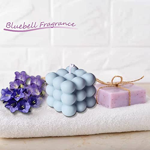 Bubble Candle Soy Wax Scented Candle Home Decor Candle Bubble Cube Candle Cube Shaped Candles Decorative Candle For Bedroom Wedding Room Decor Aesthetic Freesia And Bluebell Fragrance (White Blue) #TOP2