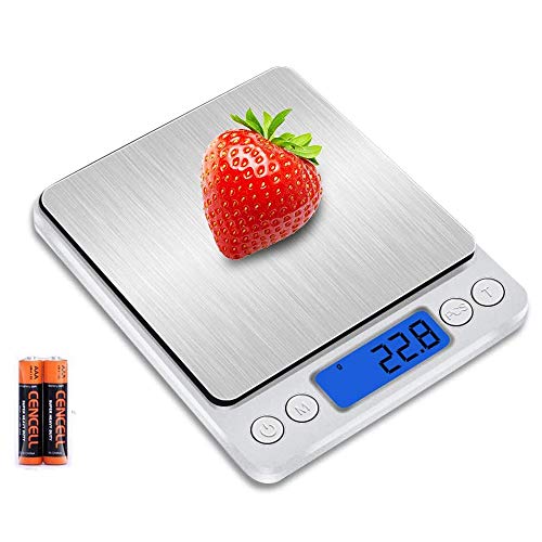 キッチンスケール はかり デジタル [LICORNE] デジタルスケール スケール 計量器 電子はかり 計り 0.1gから3kgまで コンパクト 計量可能 風袋引き機能 オートオフ機能 LCDディスプレイ 多用途 超小型 シルバー