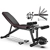 HBBY Multifunctionele halterbank met beenverlenging, krulllift voor full body workout, verstelbare krachttrainingsbank, 5 posities, 600 lbs capaciteit