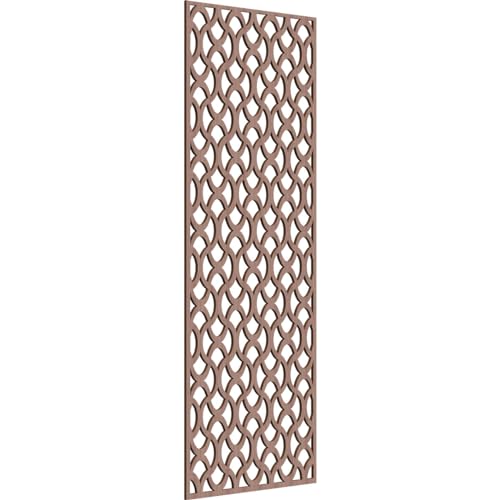 Image of 29 3 /8 inchW x 74 3 /8 inchH x 3 /8 inchT Resort Decorative Fretwork Wood Wall Panels, Walnut
