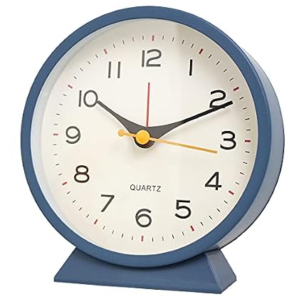 SHISEDECO Small Antique Retro Analog Alarm Clock, 4 . 5 Desk Clock,Navy Blue product image