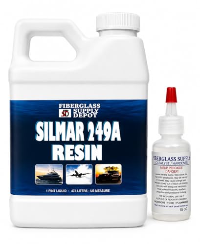 Silmar Fiberglass Supply Depot 249A Surfboard Building and Repair Resin Pint with 15cc Hardener (MEKP)