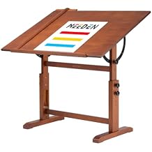 MEEDEN Extra-Large Wood Drafting Table 42" x 30" Artist Drawing Desk - Height Adjustable Art Craft Table - Tilting Table for Adults Painting Reading Writing Sketching