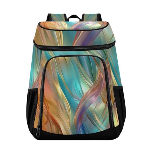 Colorful Abstract Neon Cooler Backpack Cooler Insulated Leak Proof Lunch Backpack 36 Cans Waterproof Soft for Men Women Picnic Hiking Camping Beach