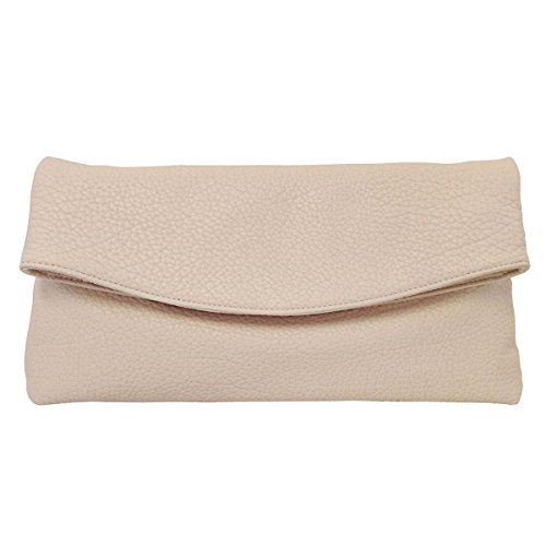JNB Faux Leather Oversize Foldover Clutch Bag with Zipper Pocket,Sand40 by JNB - Used condition - US$33.74
