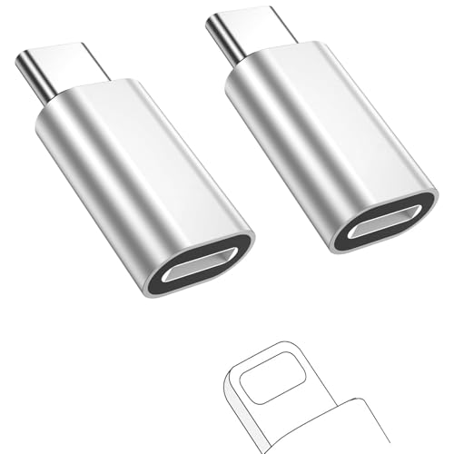 2 paquetes de adaptadores Lightn-ing a USB C para iPhone 17/16/15 Pro/16 Pro Max/Plus, Galaxy S25 S24, iPad Air, Lightn-ing hembra a USB C macho para carga y transferencia de datos