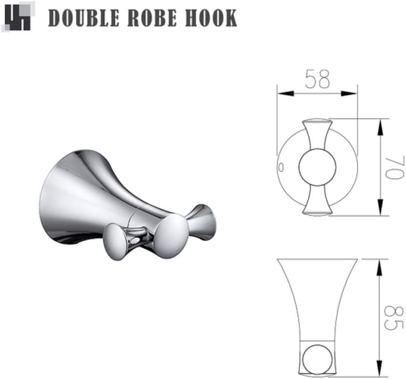 Mirror Chrome Bathroom Accessories Hardware Set Brass Stainless Steel Paper Holder Toothbrush Holder Towel Bar Bathroom Shelves,Paper Holder (Double Robe Hook)