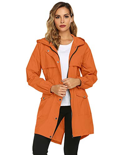 Avoogue Rain Jacket Women Waterproof Lightweight Rain Jackets Outdoor Hooded Raincoat #TOP6