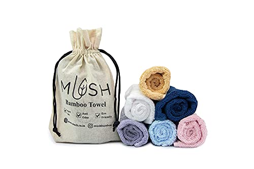 Mush 100% Bamboo Face Towel | Ultra Soft, Absorbent, & Quick Dry Towels for Facewash, Gym, Travel | Suitable for Sensitive/Acne Prone Skin | 13 x 13 Inches | 500 GSM Pack of 3 - Image 5
