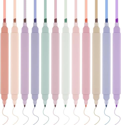 Yhmxh 6PCS Cute Highlighters Assorted Colors, Bible Highlighters And Pens No Bleed, Mild Soft Chisel Tip Pastel Markers Pens For Journaling Note Taking Office Sta