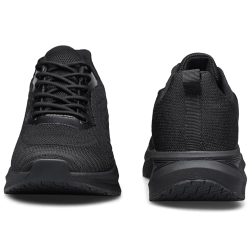 Mens Slip On Walking Running Shoes Lightweight Breathable Comfortable Non Slip Athletic Fashion Sneakers Mesh Casual Sports All Black Size 10.5