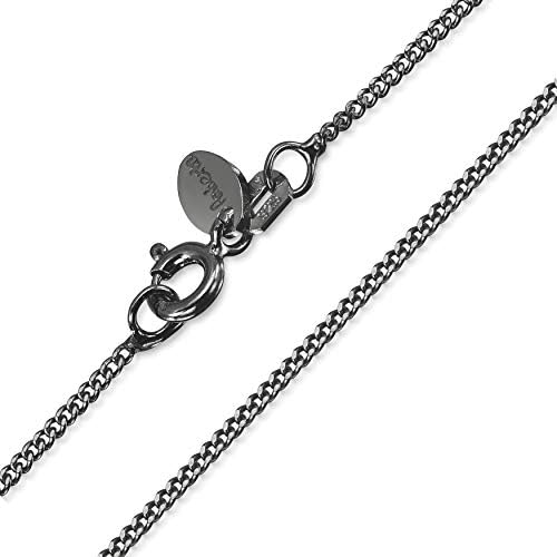 Amberta Royal Black Collection 925 Sterling Silver 1 3 Mm Curb Chain Necklace Length Inch 50 Cm Buy Online At Best Price In Uae Amazon Ae