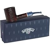 Savinelli Oceano - Italian Hand Crafted Briar Pipe, Blue and White Ocean Swirls, Rusticated Finish, 6mm (311 KS)