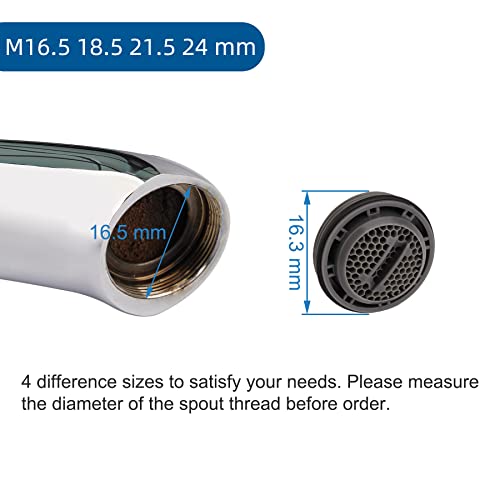 12 Pieces Faucet Cache Aerator Of 4 Sizes Insert Aerator, 4 Pieces Removal Wrench Tool For Male 16.5 18.5 21.5 24Mm Tap Aerator, Water Saving Flow Restrictor Replacement Set For Bathroom Kitchen Sink #TOP2