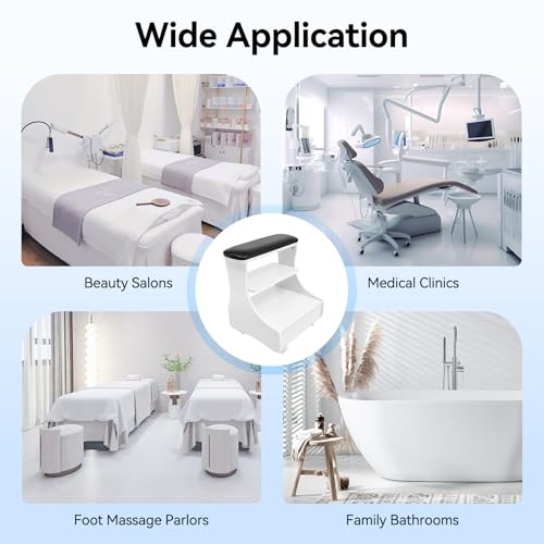 Taburete para baño de pies con ruedas y reposapiés ajustable miniatura 6