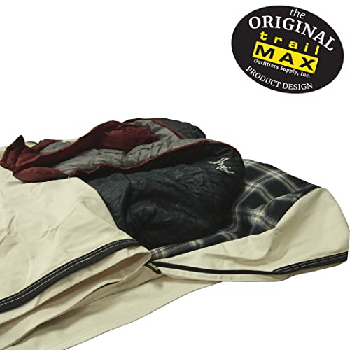 Trailmax Canvas Cavalry-Style Cowboy Bedroll; Premium Lined Sleeping Bag Cover; Durable 12Oz Canvas; Comfy Flannel Liner; Winter Camping Sleeping Bed Roll; Cowboy Bed Roll For Camping #TOP4