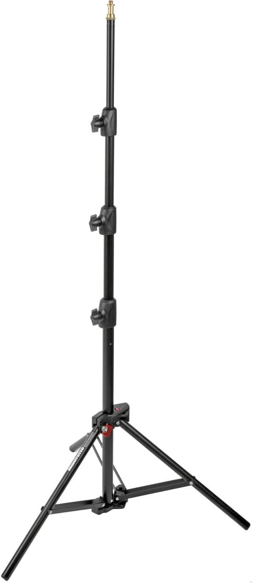Manfrotto 1051BAC 83" Air Cushioned Aluminum Mini Compact Stand with 4-Sections 3 Risers, Black