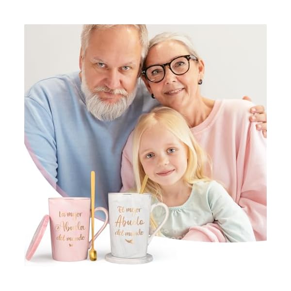 Maustic abuela abuelo gifts in spanish la mejor abuela and abuelo coffee mugs worlds best grandma grandpa coffee mugs grandparents gifts on christmas mothers day fathers day 14 oz with gift box  urban country home decor
