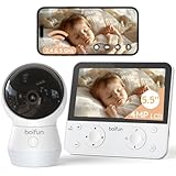 BOIFUN 5.5' Babyphone mit Kamera WLAN, 4MP Video Babyfon mit App, KI-Bauchlage-Erkennung, Buntes Nachtlicht, Nachtsicht ohne Licht, Bewegungs-/Weinen-/Geräuscherkennung, Auto-Tracking, Bereichsalarme