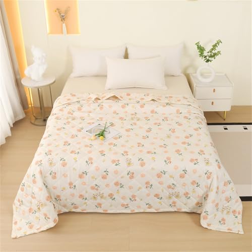 Highdi Colcha de Verano, Impresiones Lindas Colcha para Primavera y Verano - Ligera y Suave Microfibra Cubre Cama Fina, Colchas Cama Individuales y Dobles Modernas (180x200cm,Rosa)
