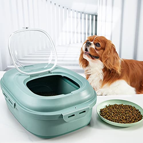 Sut Green Dog Food Storage Container With Lids ,30 Lbs Collapsible Pet Cat Storage Container With Wheels, 50 Lbs Airtight Food Storage Containers For Cereal Flour Rice , Leakproof Sealable Dry Holder #TOP4