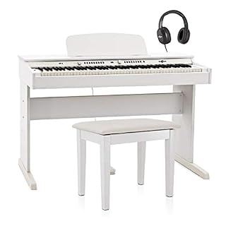 Pack avec Piano Numérique DP-6 et Tabouret par Gear4music Blanc - Les Beatles, Paul McCartney, John Lennon, RIngo Starr, George Harrison