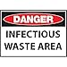Zing Green Products 20051A, Safety Sign,"Danger Infectious Waste" (Pack of 9 pcs)