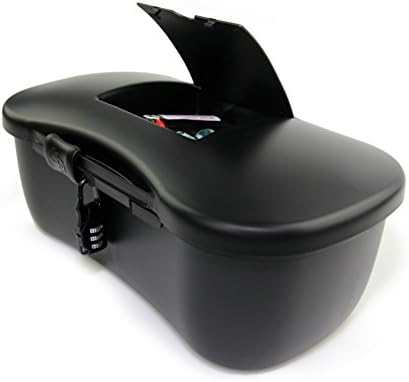 Stashboxx Joyboxx (Black/Black) with Free Playtray, 2 Locks, Small Smell-Proof Bag: Antimicrobial, Patented, Plastic Storage Box System with Hidden Ventilation Holes