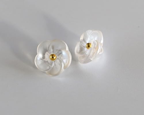 Miniatura 4 de Botones de flores para coser 1532 pulgadas (0.453 in) blusa translúcida botón artesanía scrapbooking color blanco paquete de 30 unidades