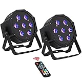 2 Pack Par Lights, YeeSite 70W 7LEDs RGBW 4 in 1 Stage Lights Sound Activated by Remote & DMX Contro