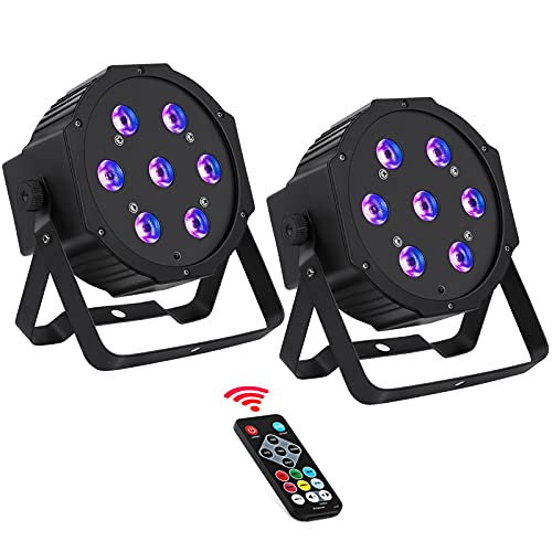 2 Pack Par Lights, Yeesite 70W 7Leds Rgbw 4 In 1 Stage Lights Sound Activated By Remote & Dmx Control, Multi-Mode Par Can Light For Wedding Church Birthday Party Stage Lighting #TOP8