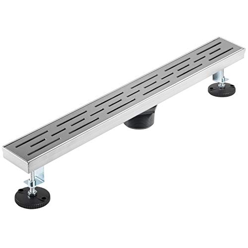 VEVOR Linear Drain 304 Stainless Steel Floor Drain 24x2.75in Linear Tile Drain 30l/Min High Flow Capacity Invisible Drain with “V” Shape Shower Floor Drain for Kitchens, Bathrooms, Garages