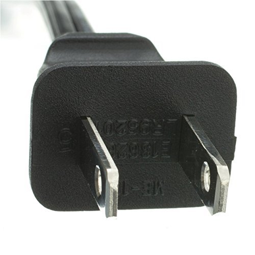 6 Foot Figure 8 Power Cord 2-Pack - Non-Polarized C7 To NEMA 1-15P For Electronics