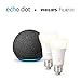 Echo Dot (4.ª generación), Antracita + Philips Hue White Pack de 2...