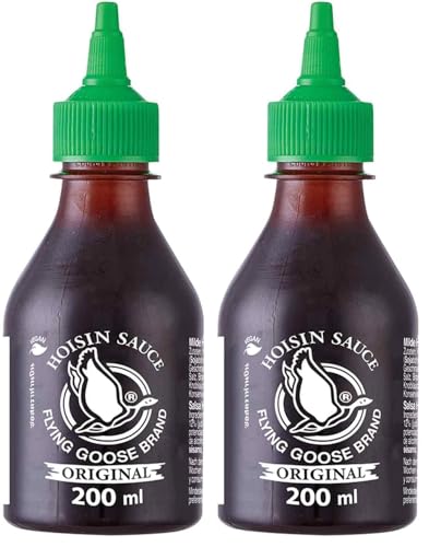 FLYING GOOSE Hoi Sin Sauce - pikant, grüne Kappe, kräftige Würzsauce aus Thailand, 2er Pack (1 x 200 ml)