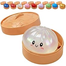 2026 New Glitter Dumpling Squishy - Squishy Dumpling, Colorful Glitter Dumplings Toy with Box for Stress Relief White